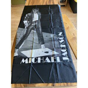 Vintage Black Flag/Banner Silk Wall Tapestry - Michael Jackson